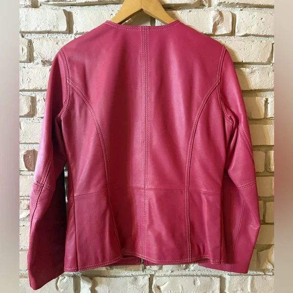 Chico's Pink Leather Jacket - Picture 2 of 6